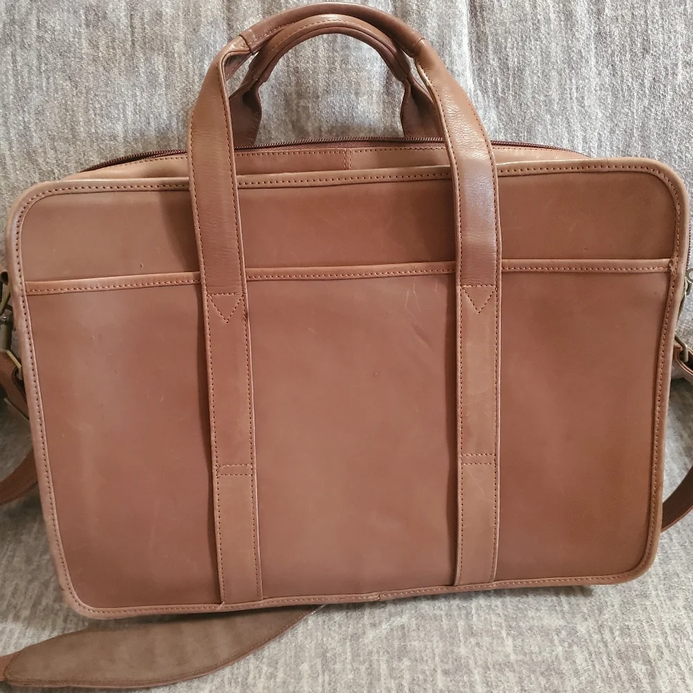 Brown Leather Laptop Bag - Picture 3 of 8